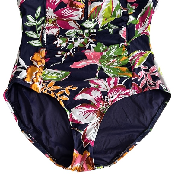 🌻NWOT Anne Cole Flutter Sleeve Zip Up Rashguard One Piece - Picture 7 of 15